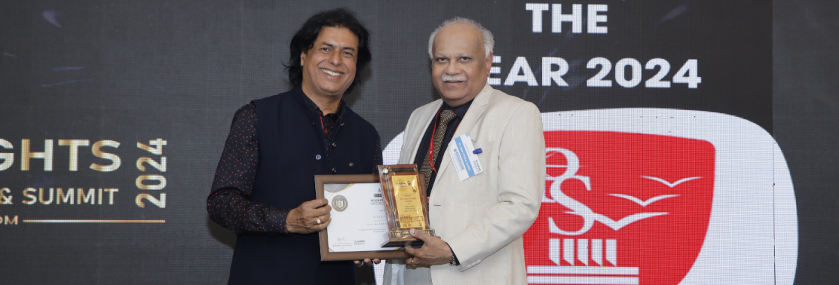 Dr. R. Kishore Kumar - Chairman of the St. John's Public School receiving the award at the Academic Insights Education Excellence Awards & Summit 2024