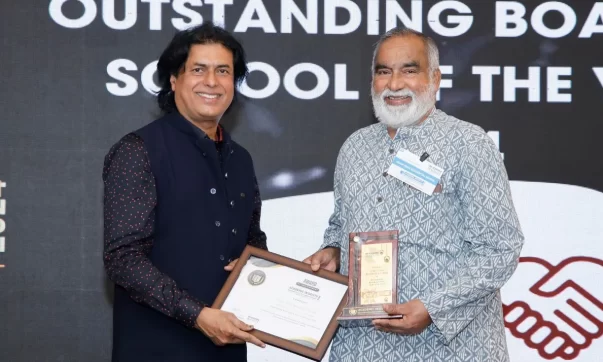 Joe Madiath, the Founder Chairman of Gram Vikas receiving the award at the Academic Insights Education Excellence Awards & Summit 2024