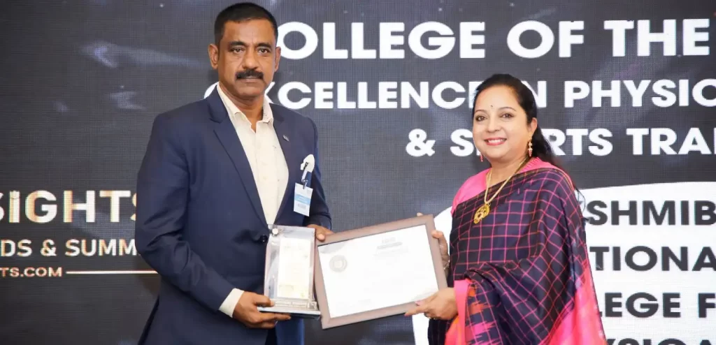 image of Dr. Pradip Dutta, the Academic In charge of LNCPE receiving the award