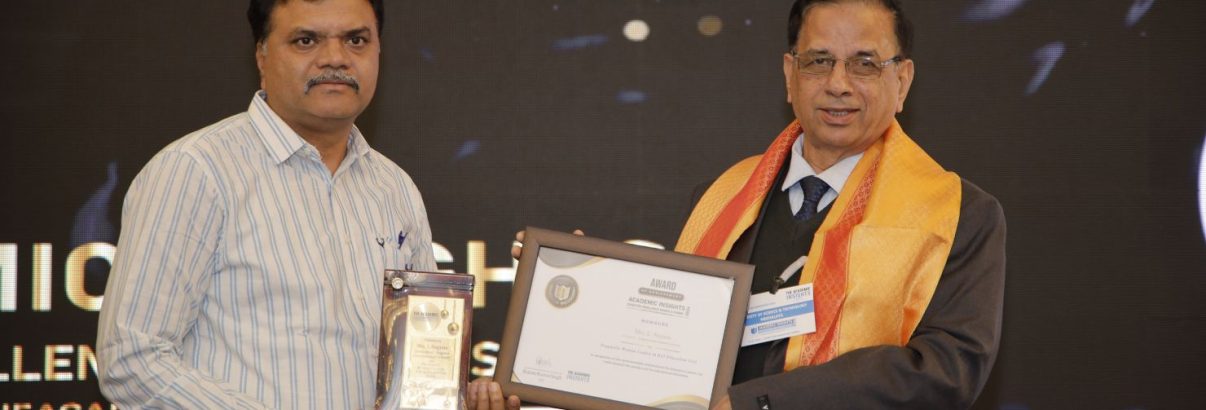 Director of Suguna International School receiving the award on behalf of Ms. L Suguna, at the Academic Insights Education Excellence Awards & Summit 2024