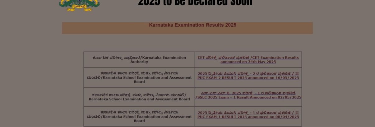 image of the Karnataka SSLC Supplementary Results 2025 to Be Declared Soon