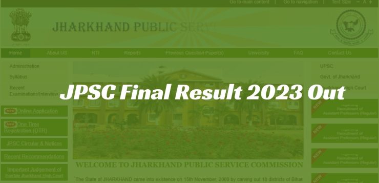 image of JPSC Final Result 2023 Out