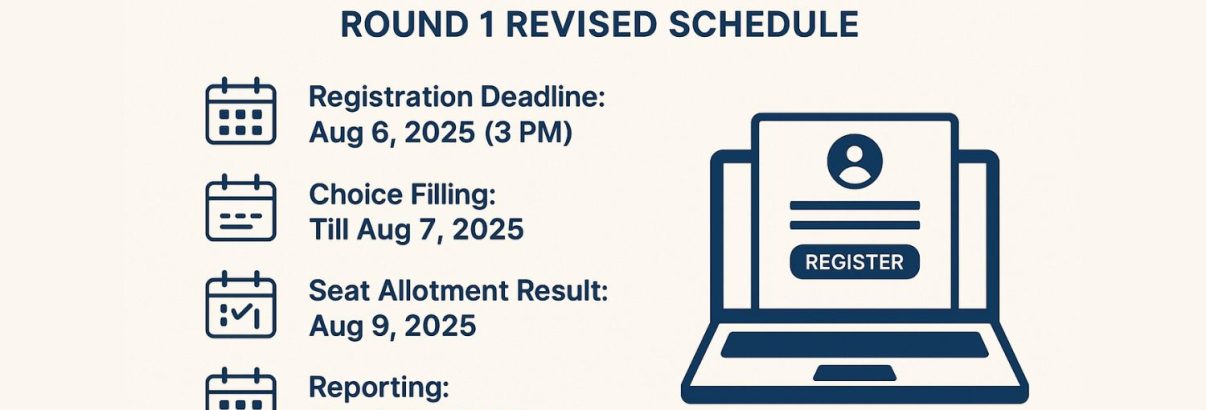 image of NEET UG Counselling 2025 Revised Round 1 Schedule, Dates & Registration Guide