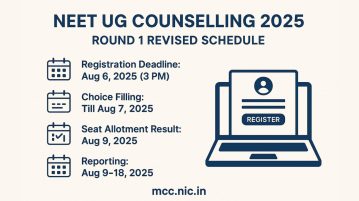 image of NEET UG Counselling 2025 Revised Round 1 Schedule, Dates & Registration Guide